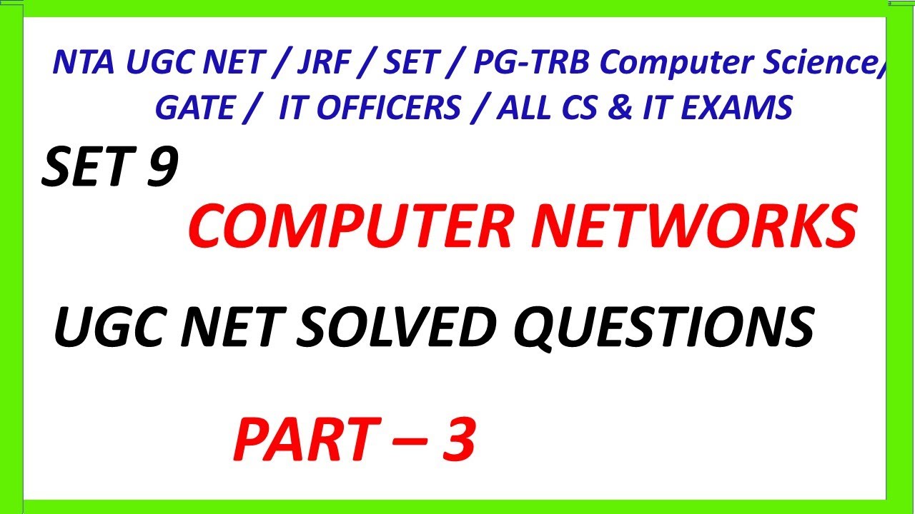 UGC NET CS | PG TRB CS | COMPUTER NETWORKS | UGC NET SOLVED QUESTIONS | Vishnu CS SetNet Education