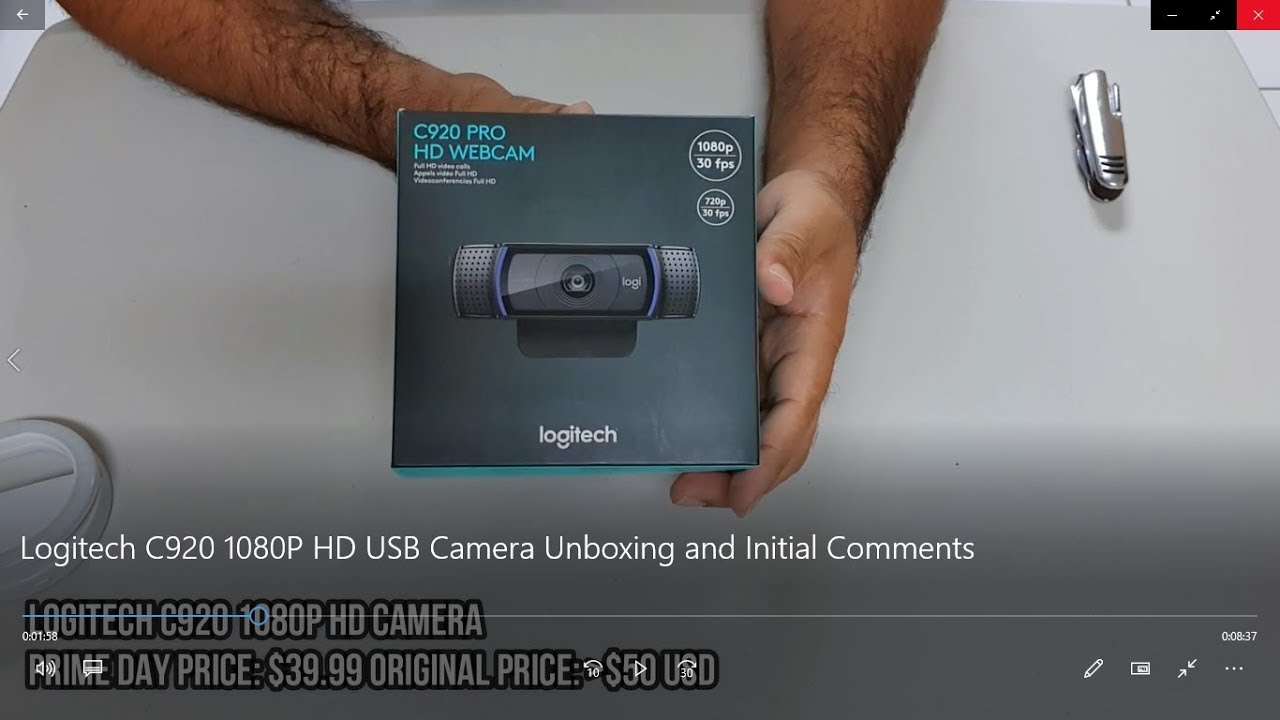 Logitech C920 PRO 1080P HD USB Camera Unboxing and Initial Comments