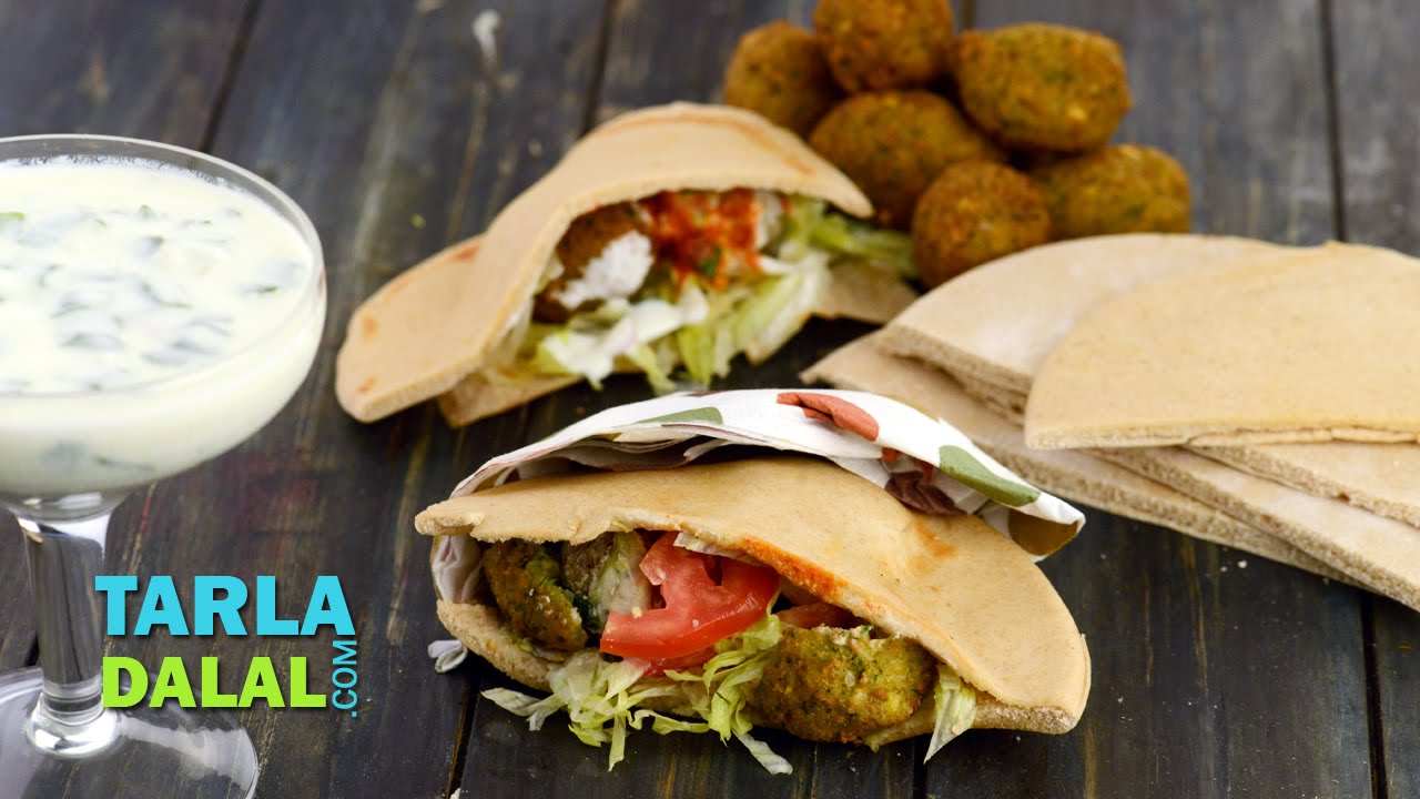 Falafel, Lebanese Falafel stuffed in Pita Bread by Tarla Dalal