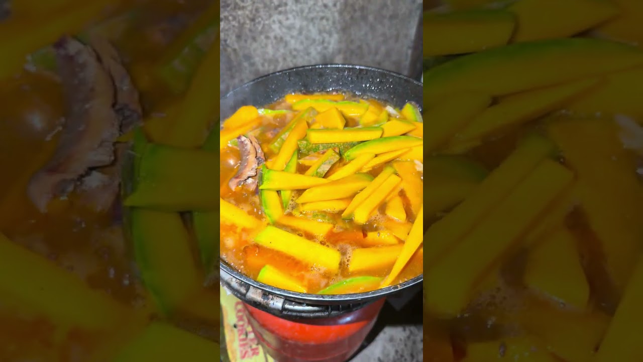 Kalabasa (pumpkin) with sardines 