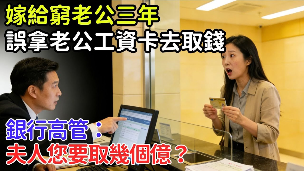 嫁給窮老公三年，誤拿老公工資卡去銀行取錢，銀行高管：夫人您要取幾個億？#情感#故事#完結文