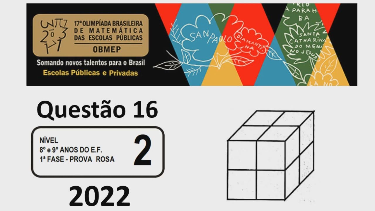 OBMEP 2022 - Nível II - Questão 16 - João montou dados idênticos a partir da planificação