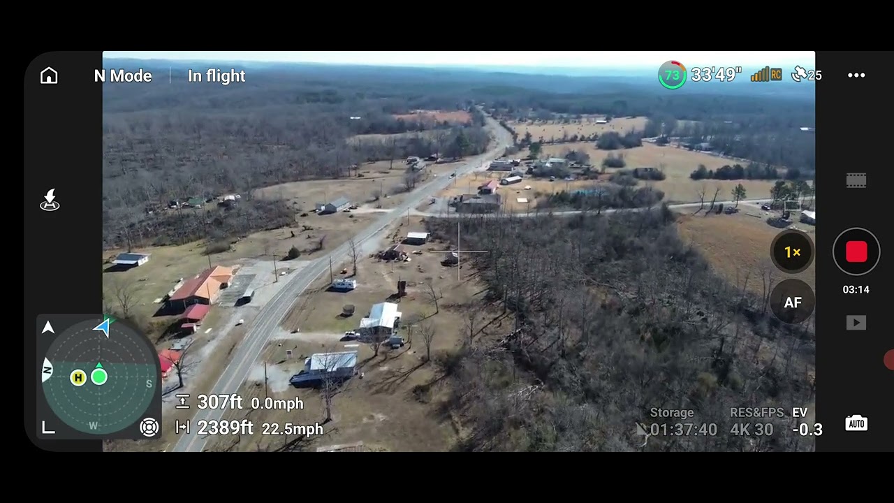 2.8 mile flight to 56 water tower, to the 56 store, the old (new) school, then to City park DJImini3