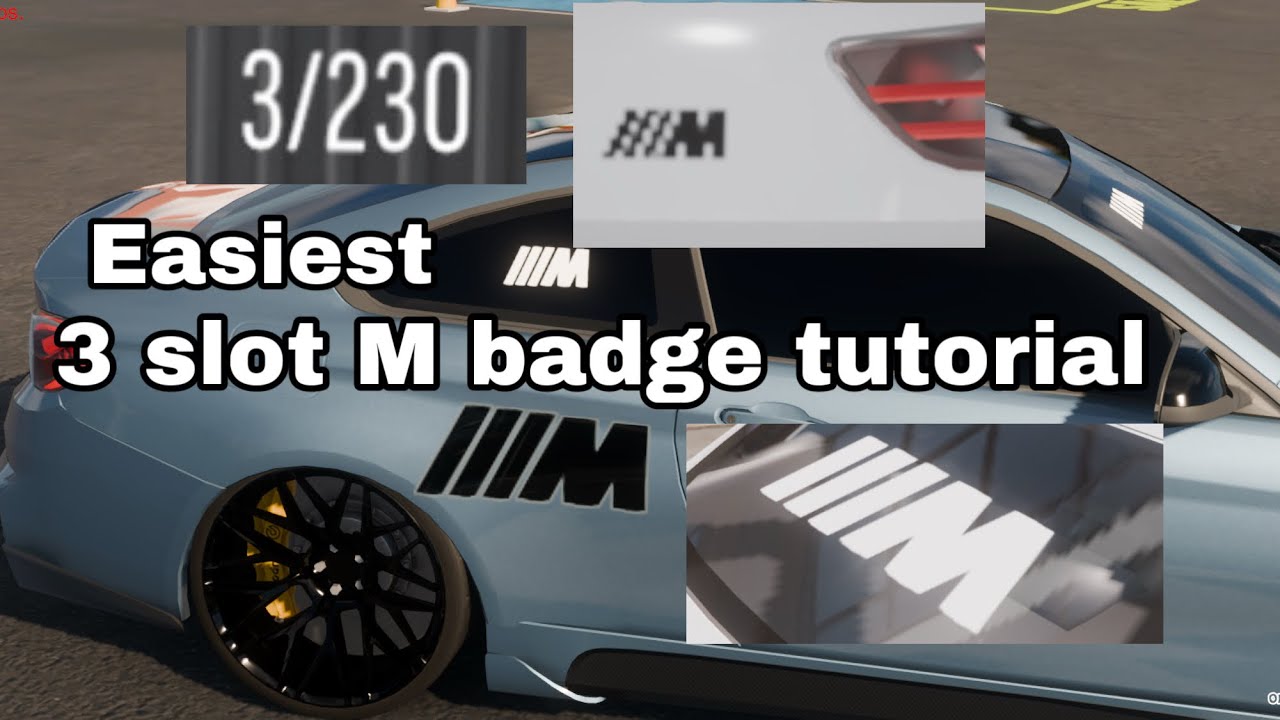 How to make easy 3 slots bmw m badge tutorial car parking multiplayer