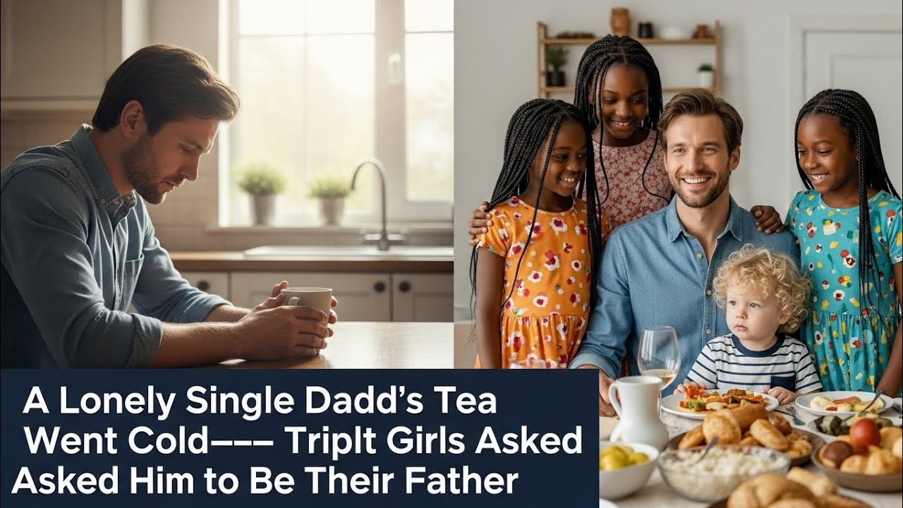 A Lonely Single Dad’s Tea Went Cold—Then Triplet Girls Asked Him to Be Their Father