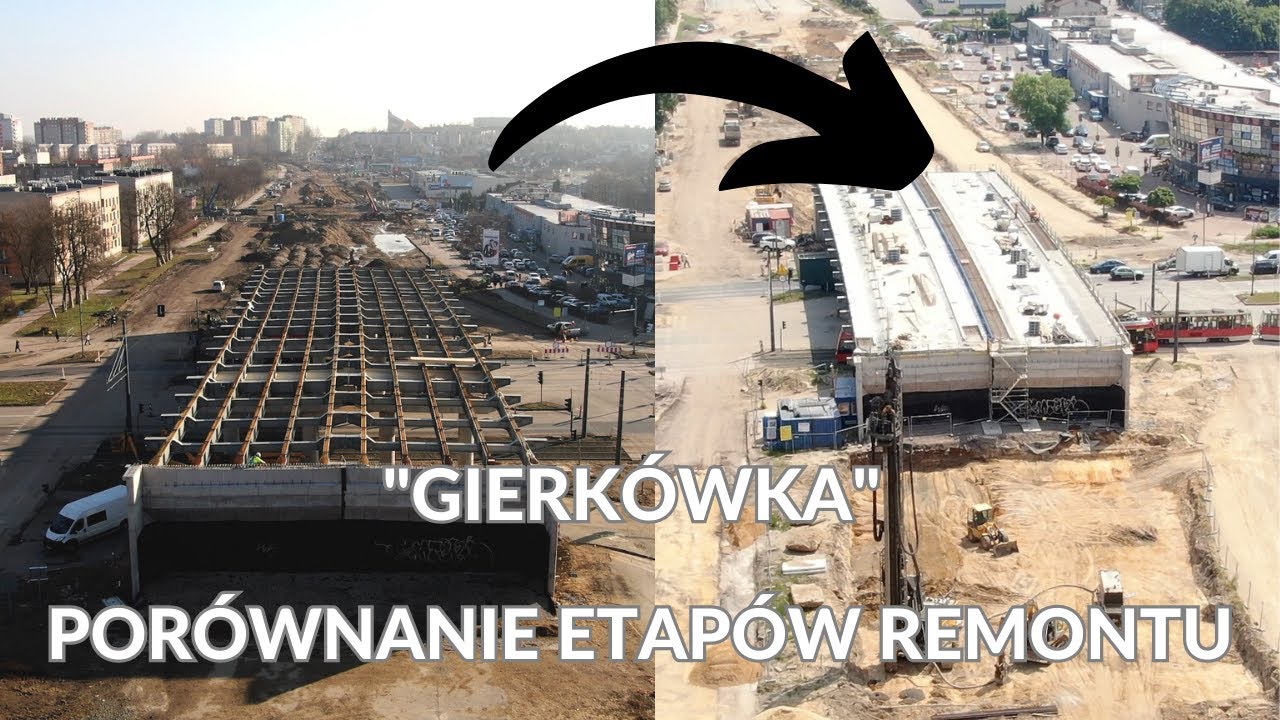 Częstochowa. Etapy remontu gierkówki - videoporównanie (fragmenty)