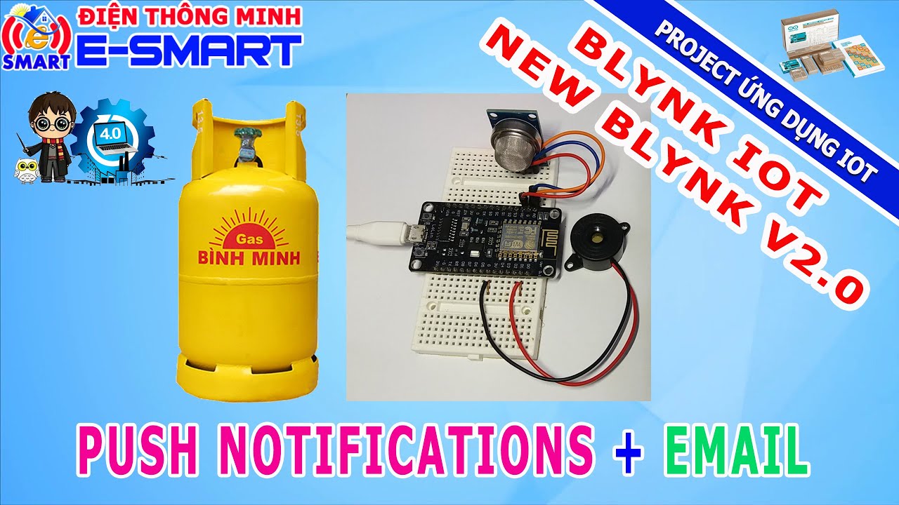 Thiết bị cảnh báo rò rỉ khí gas trên điện thoại sử dụng app blynk iot - blynk v2.0 - esp8266 - mq-2