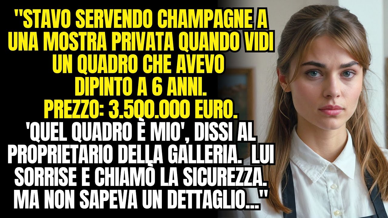 Stavo servendo champagne a una mostra privata quando vidi un quadro che avevo dipinto a 6 anni.
