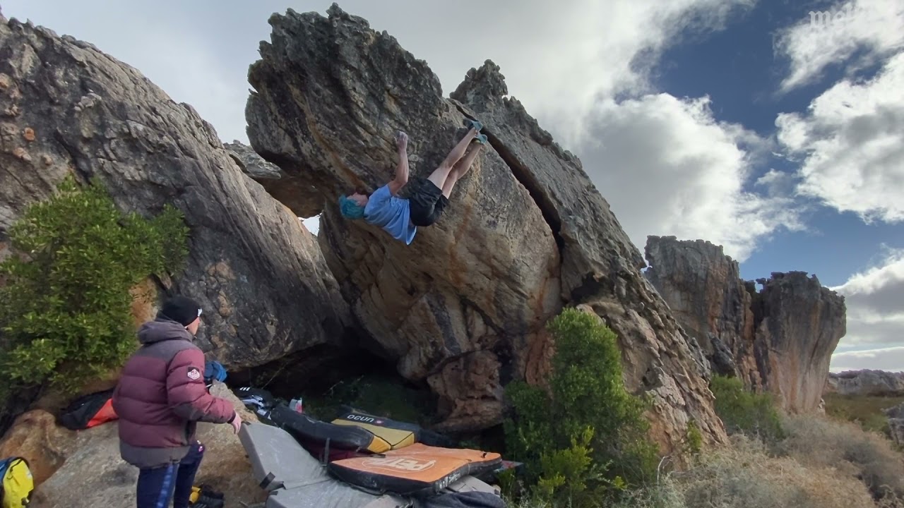 Vadim Timonov V15 rampage in Rocklands, South Africa