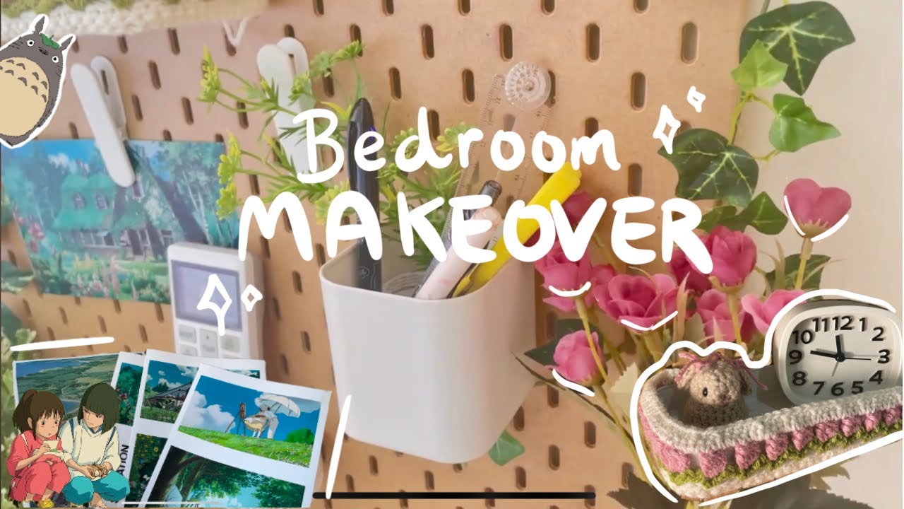 bedroom makeover 2.0 |  pinterest inspired 🌿🐇 studio ghibli themed