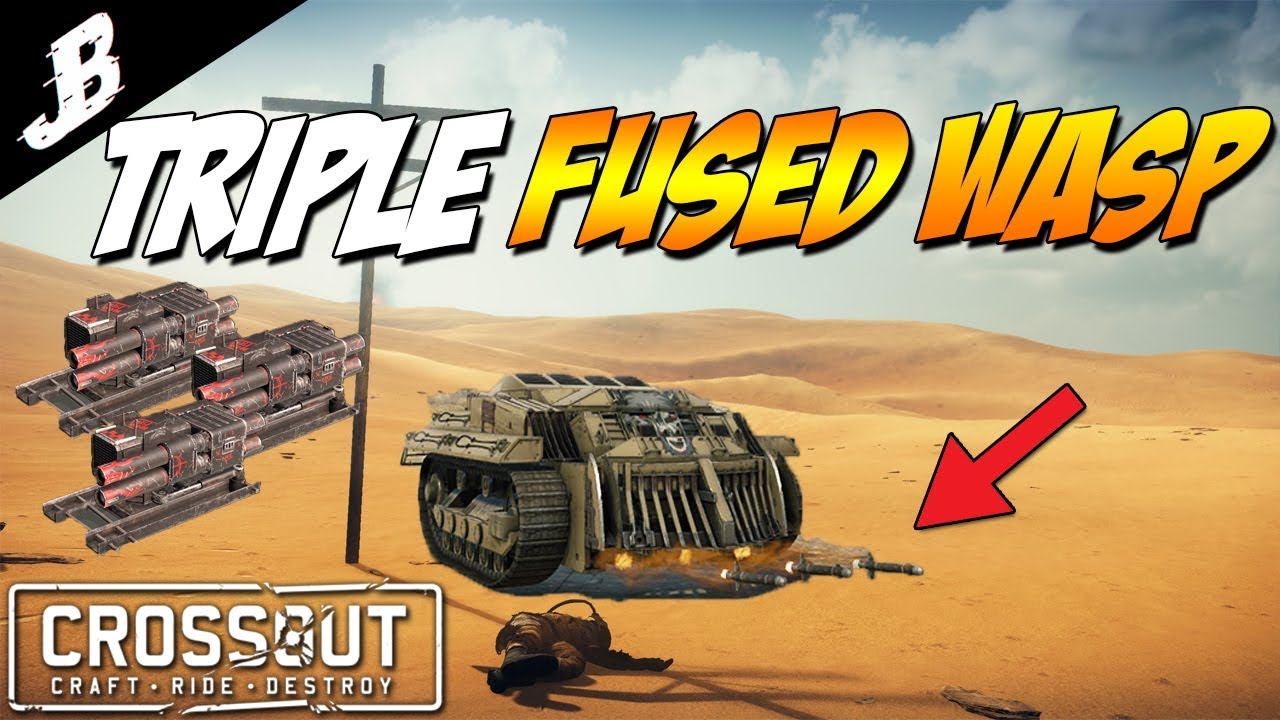 Crossout - Triple Wasp Fused For Reload Builds. Only a 2 second reload. Crossout Gameplay)