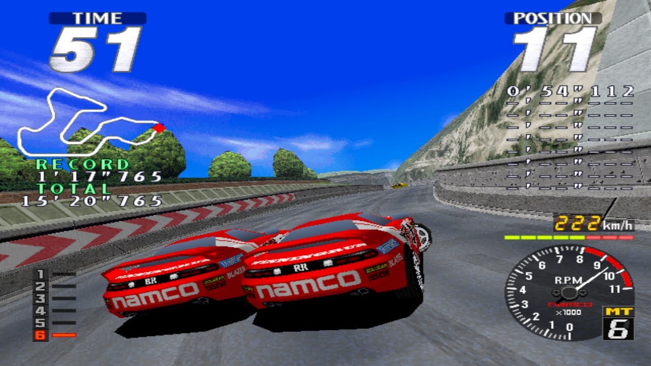 Rave Racer - Namco System 22 - Advanced - 3 Red Car - Extra Mode - Full Race