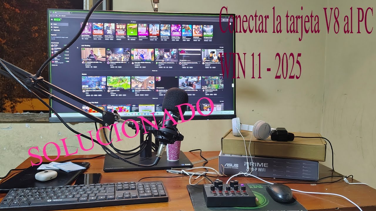 Conectar a PC windows 11 Tarjeta de Sonido V8 + Micrófono B80 (RESUELTO) 2025