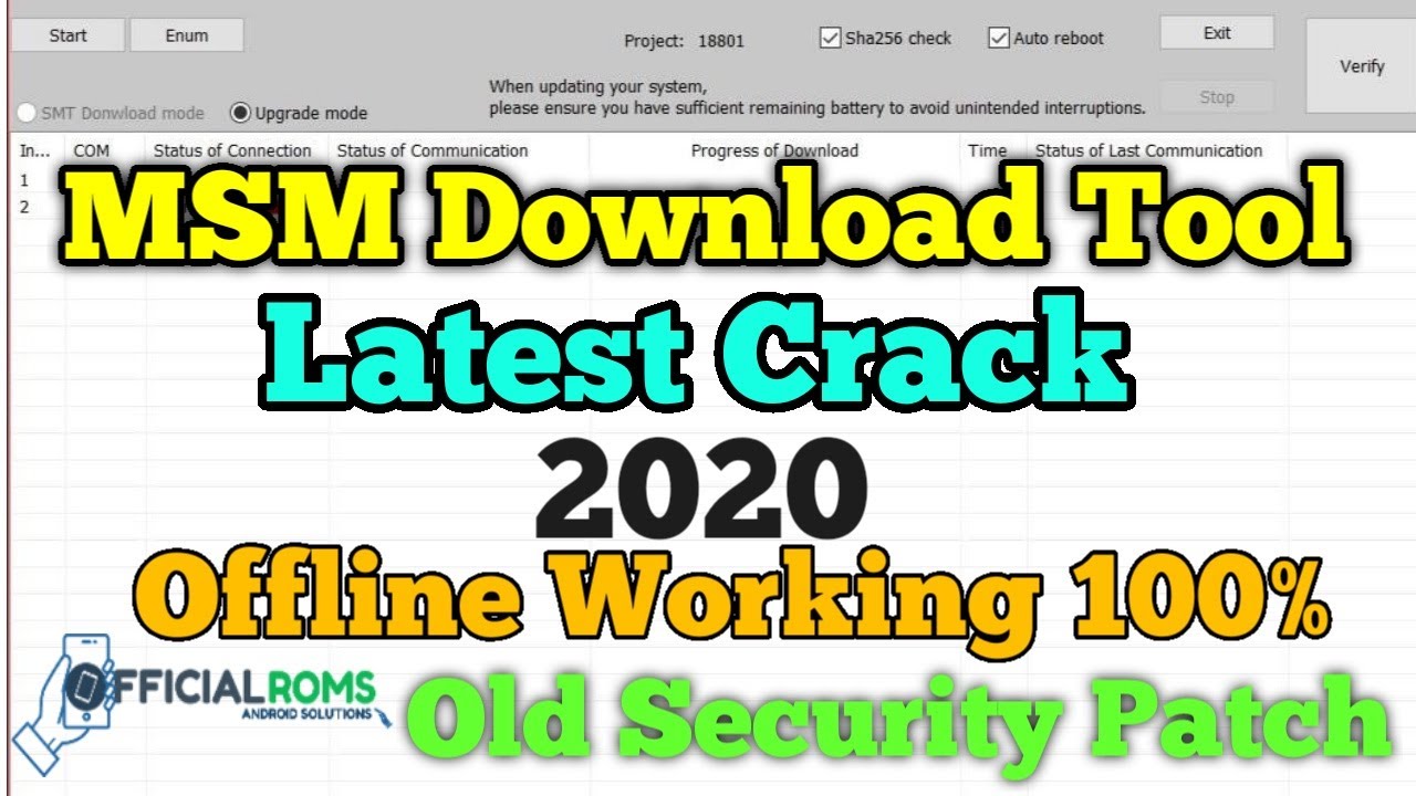 Msm Download Tool Latest 2021 Offline Working Without Userid or Password only old Patch Security