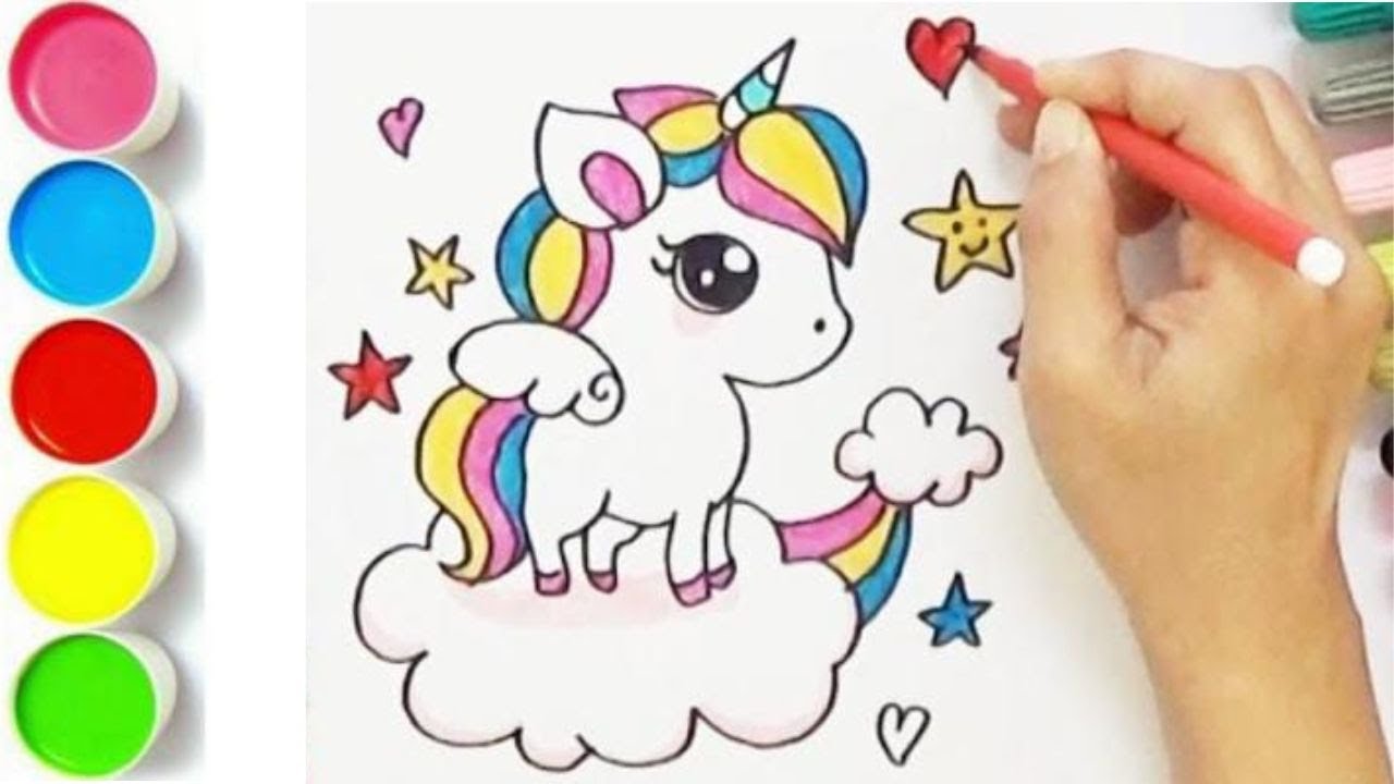 HOW TO DRAW A UNICORN 🦄🌈 DRAWING AND COLORING A CUTE UNICORN 🌈🦄 UNICORN DRAWING #unicorn #drawing