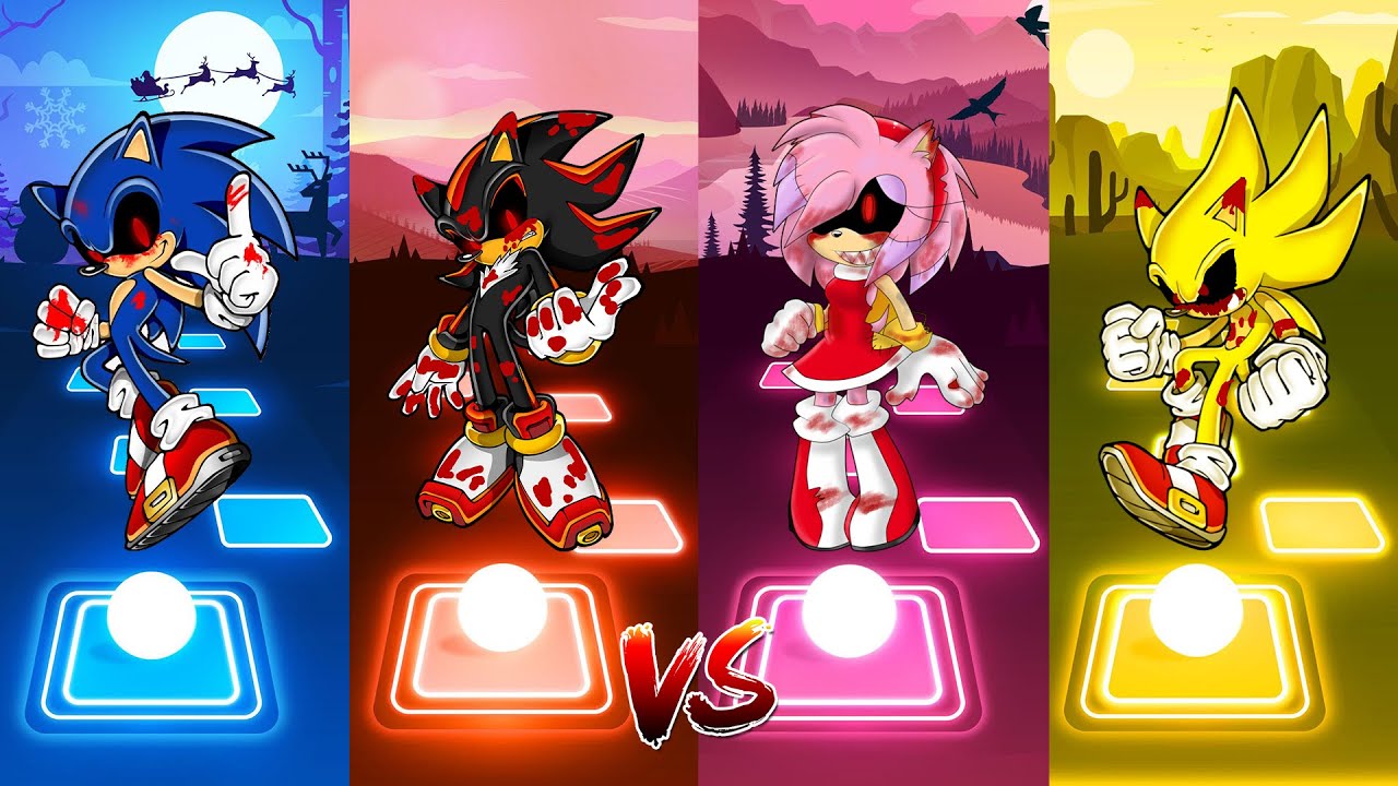 Sonic Exe - Shadow Exe - Amy Exe - Super Sonic Exe | Tiles Hop EDM Rush!