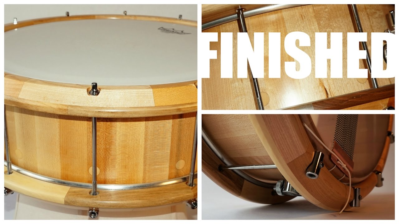 BUILDING A STAVE SNARE DRUM, finish & sound check: The 