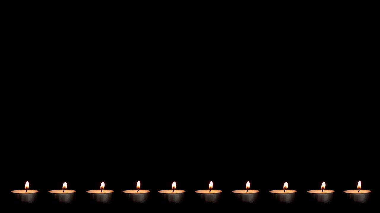 10 Burning Tealights on Black Background [10 Hours]