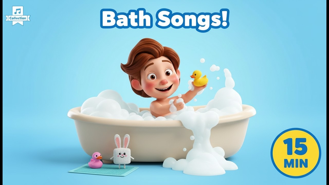 🛁🦆  Bath Time Fun  Rhyme for Kids   Splish, Splash & Bubbles    Happy Bath Song And More Rhyme