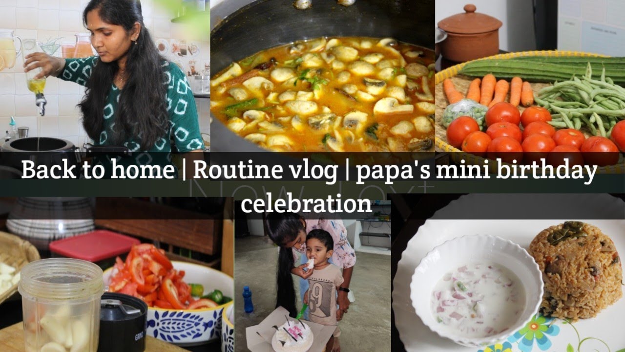 Back to home | Afternoon to night routine works | lunch meal | papa mini birthday celebration🎉