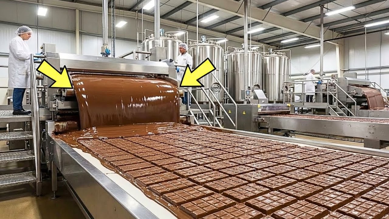 How It's Made the Mass Production of Chocolate Bars in Mega Factory