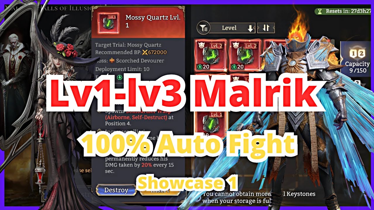 Watcher of Realms 100% Auto Fight | Malrik Hall Setup | Showcase 1