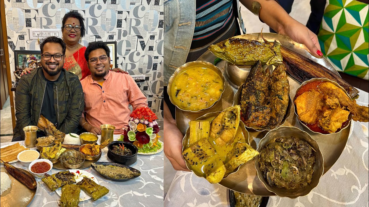 কলকাতার ঘরের খাবার 😬 ইলিশ পাতুরি, তেল কই, মাটন রেজালা, ইলিশের ঝোল, উচ্ছের রেজালা ❤️ @zerowattfilms