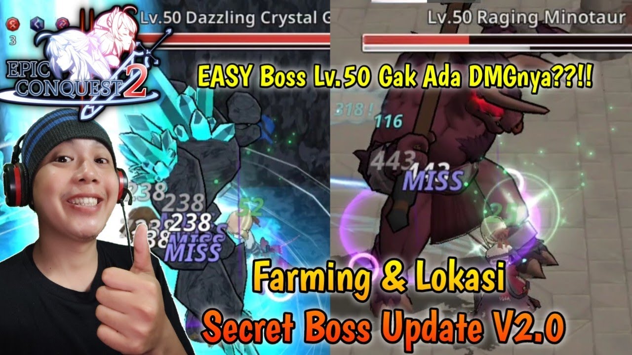 Secret Boss Lv.50 Update V2.0 | EASY (0%Damage) - Epic Conquest 2 Gameplay