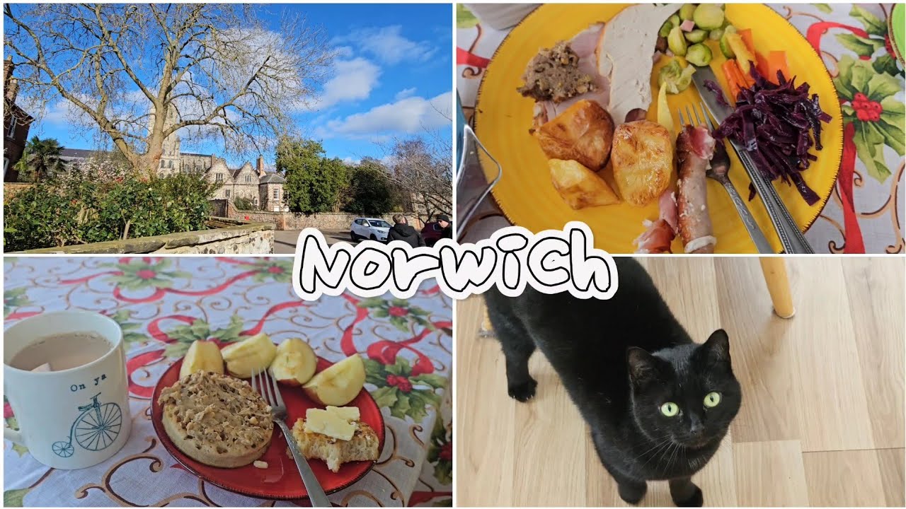 영국 가정에서 늦은 크리스마스 파티하기/영국 사람들이 먹는 음식 먹기/Norwich 구경