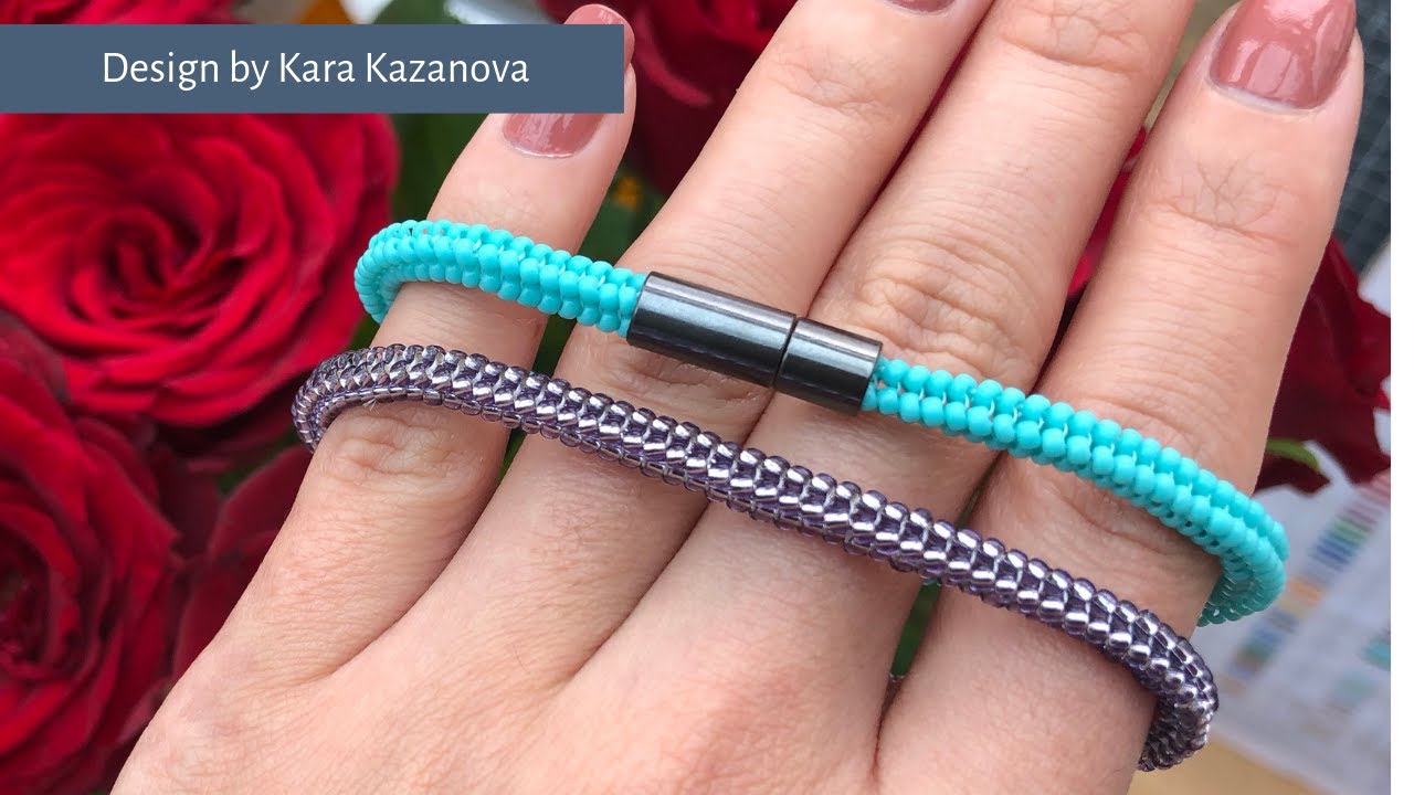 Beaded rope bracelet tutorial | Tubular Herringbone