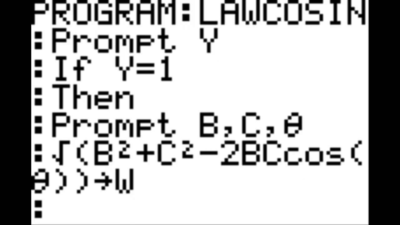 The Law of Cosines: How to Program on Your Calculator