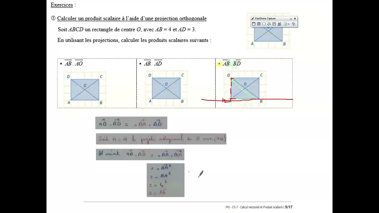 PG - Ch 7 - §1.2. Les différentes expressions du produit scalaire - Projeté orthogonal