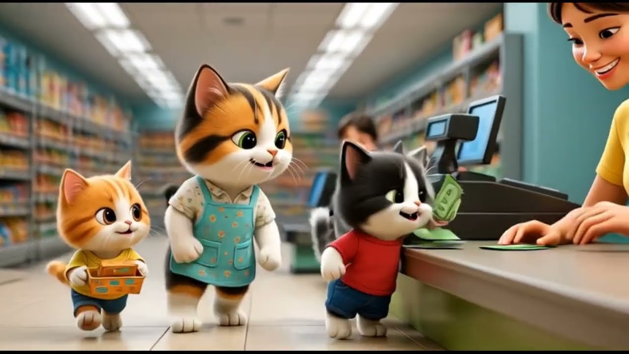 Mom Cat Takes Her Kittens Grocery Shopping – Pure Cuteness Overload! 🛒🐱❤️ #cat #catvideo