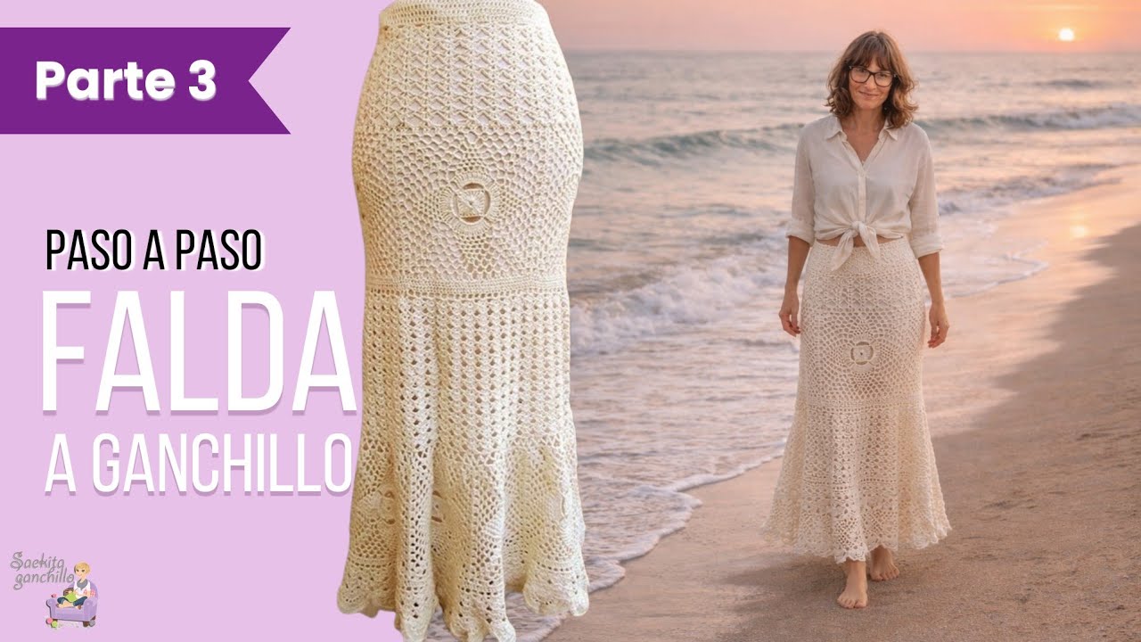 Falda Larga Ganchillo Estilo Boho * Parte III La Puntilla * Saekita Ganchillo