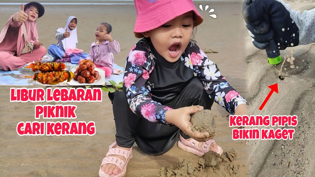Liburan Lebaran Unik ala Mamah Nada‼️Piknik paling seru sambil berburu kerang 😍