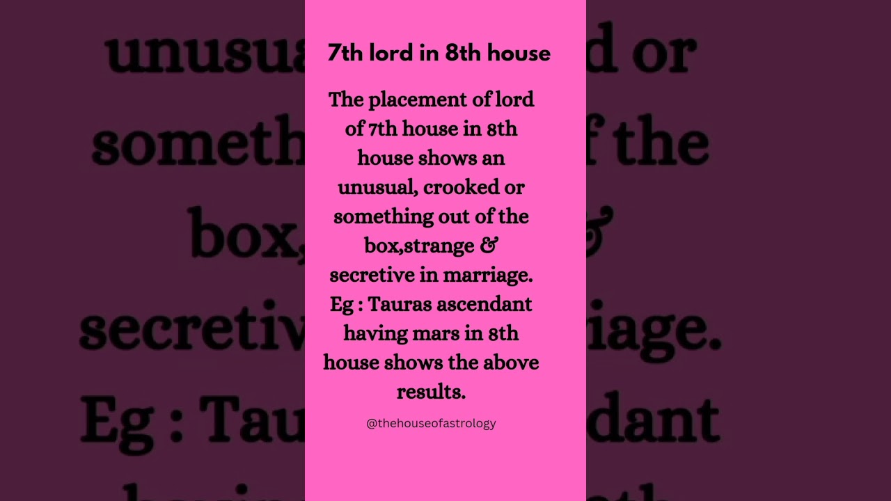 Spouse astrology | 7th lord in 8th house  #spouseastrology