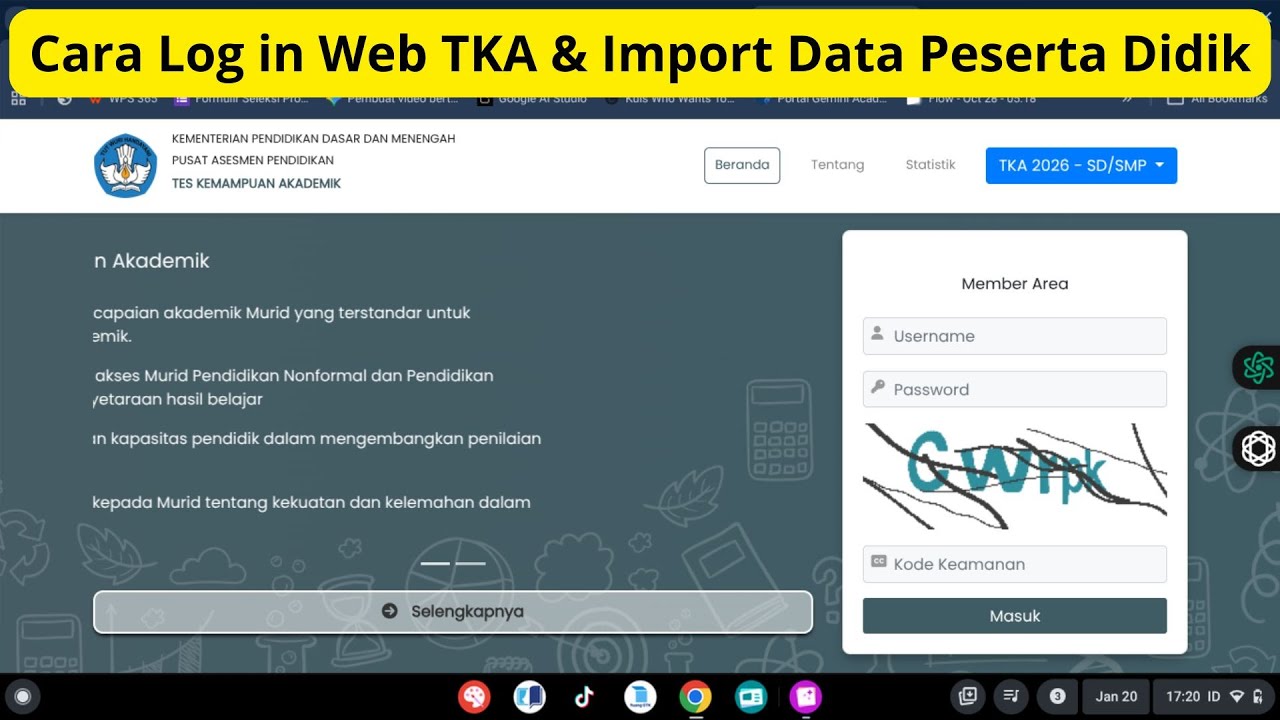 Cara Registrasi & Import Data Peserta TKA (SD/SMP) || Tes Kompetensi Akademik 2026