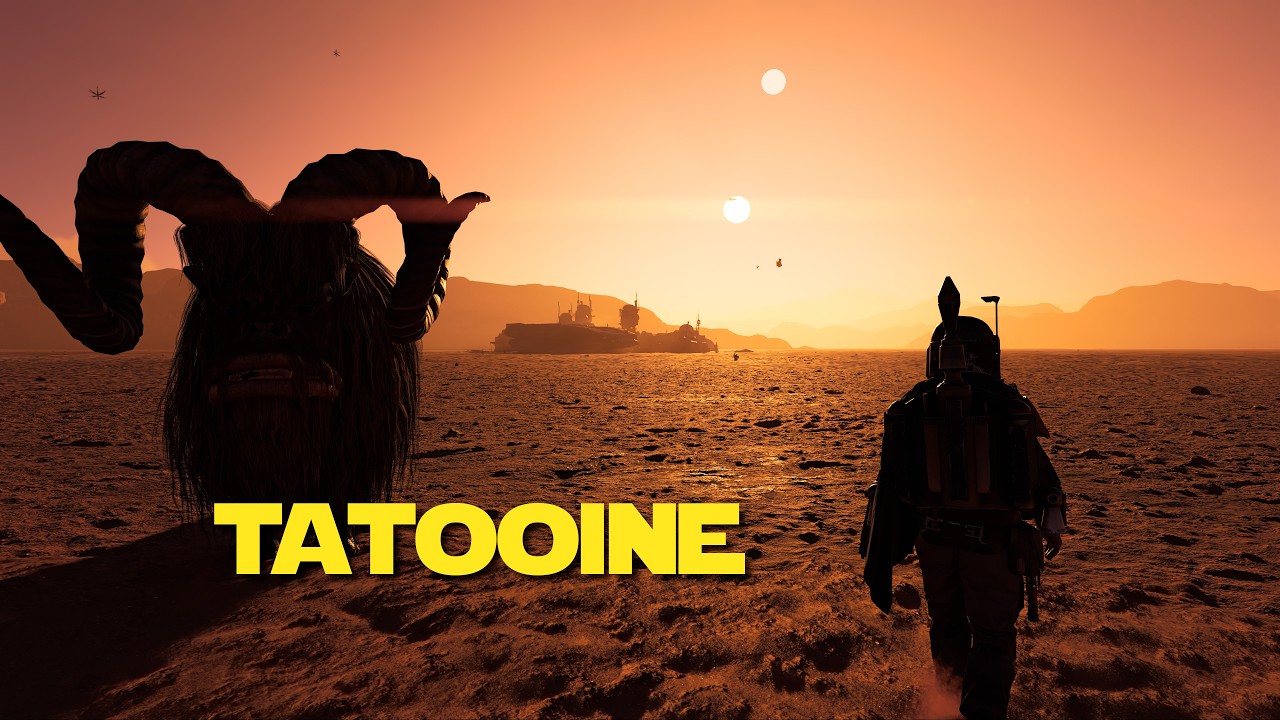 Boba Fett Walks the Sands of Tatooine | Star Wars Outlaws Mods [4K Max Graphics]
