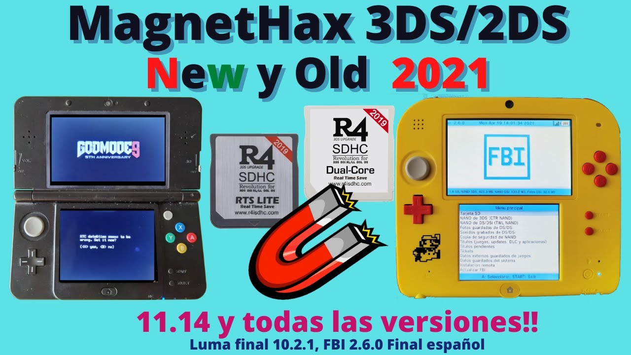 Magnethax 3DS/2DS New y Old todas las versiones 2021 - Paquete actualizado compatible con v11.14