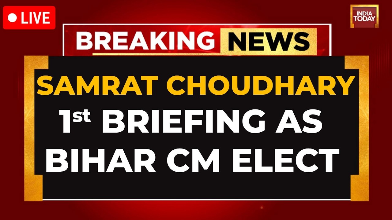 LIVE: New Bihar CM Elect Samrat Choudhary's 1st Press Briefing | Nitish Kumar Resigns | India Today