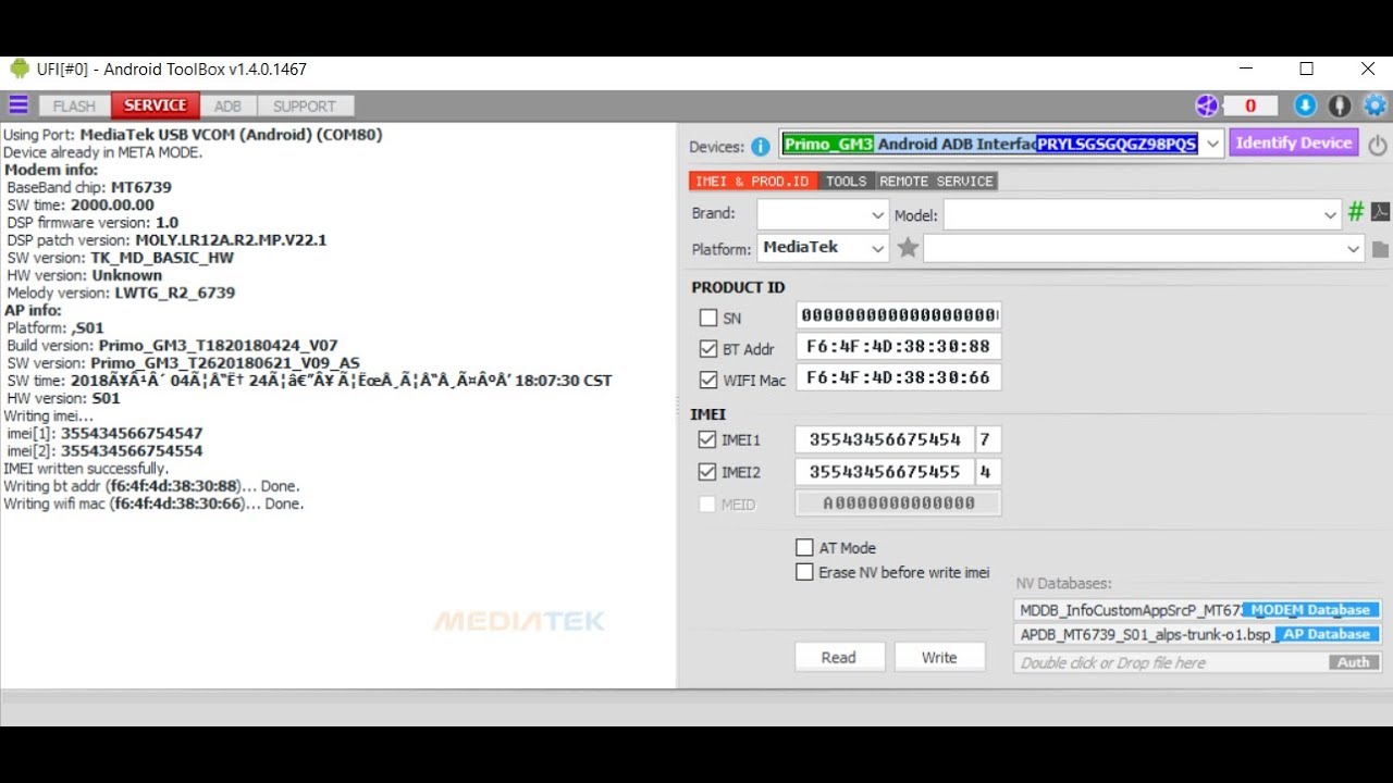 all latest mtk imei repair ufi box