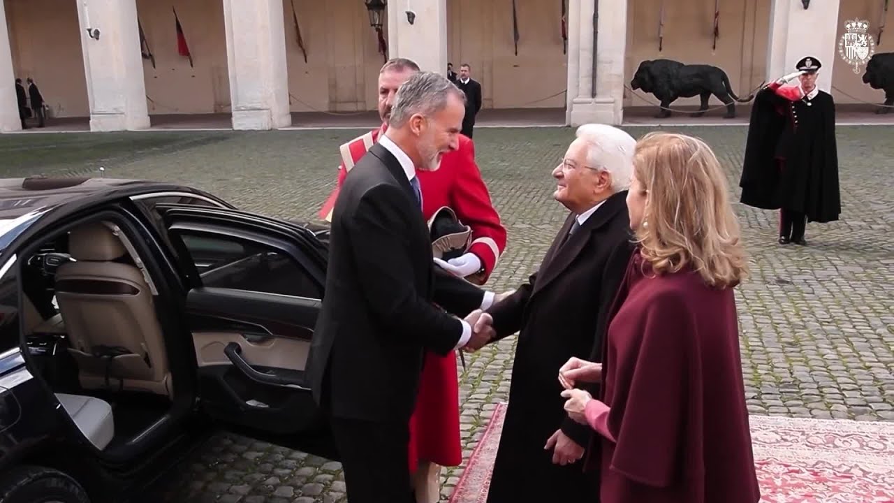 Mattarella incontra i reali di Spagna al Quirinale