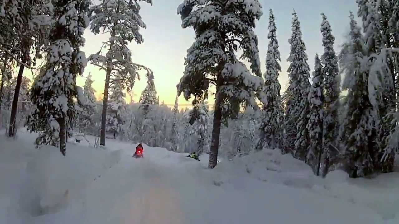 Snowscooter Safari Harriniva Muonio Finland (Lapland) Part1 UNCUT