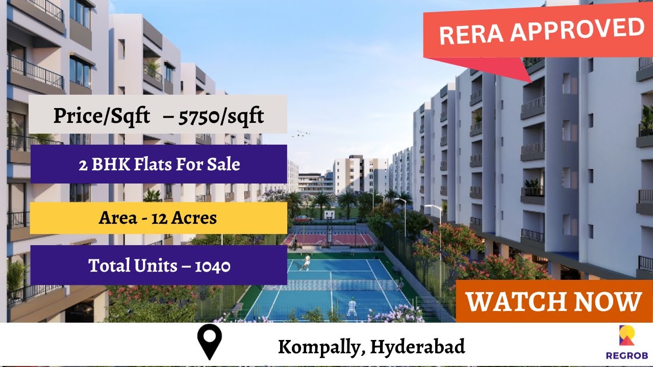 2 BHK Flats For Sale in Kompally Hyderabad | Indis VB City | ☎️+91-7669414525 |  Price: 56 Lakh