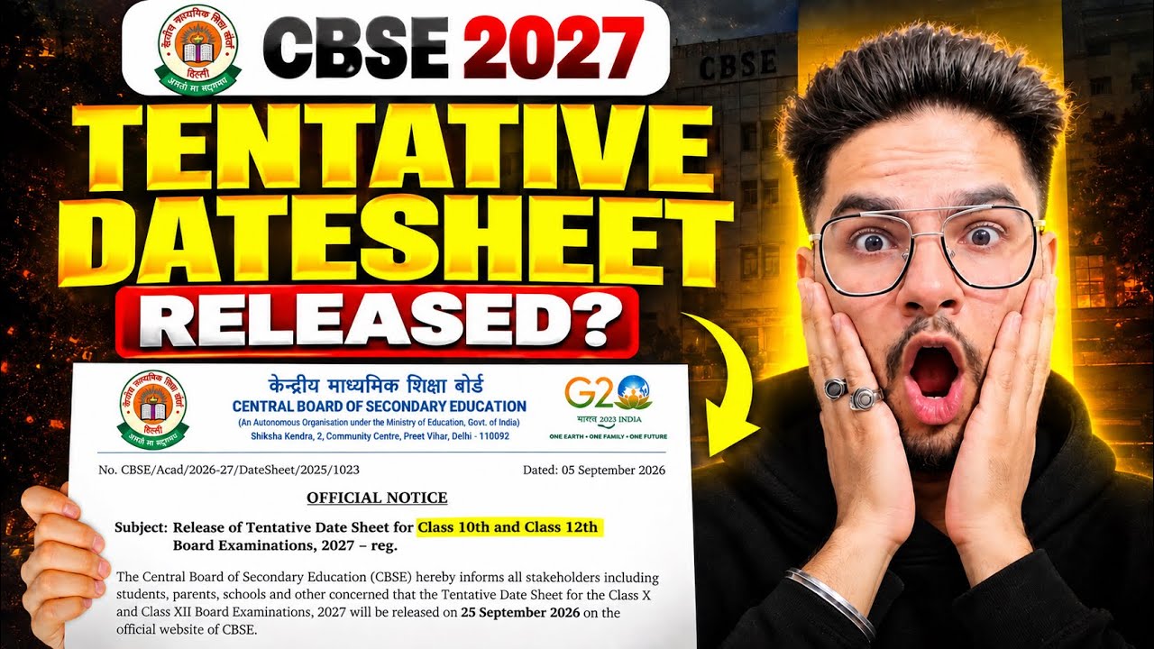 🚨CBSE 2027 TENTATIVE DATESHEET RELEASED? 😱 | Class 10th & 12th BIG UPDATE‼️