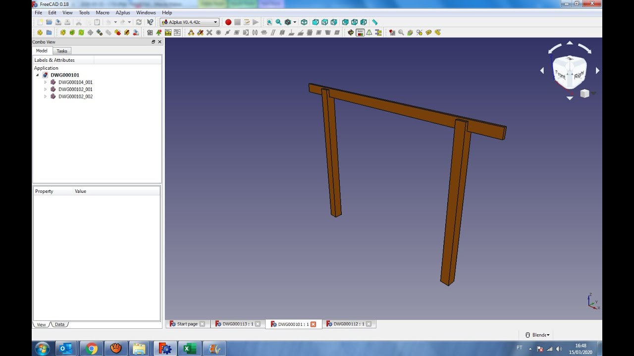 FreeCAD - Columns and Beams - Colunas e Vigas