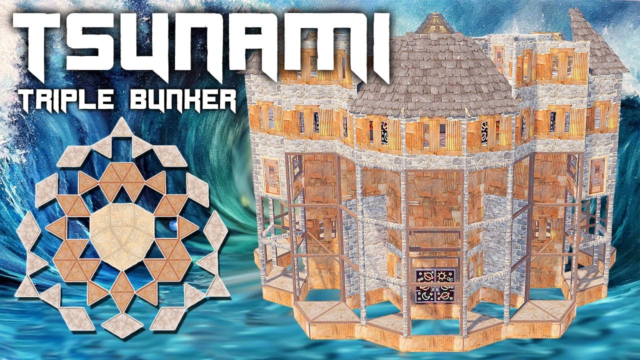 TSUNAMI • Triple Bunker • Open Core • 6 Man Base • RUST