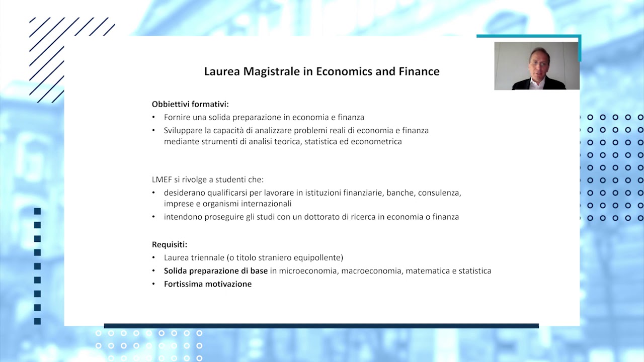 Corso di Laurea Magistrale in Economics and Finance