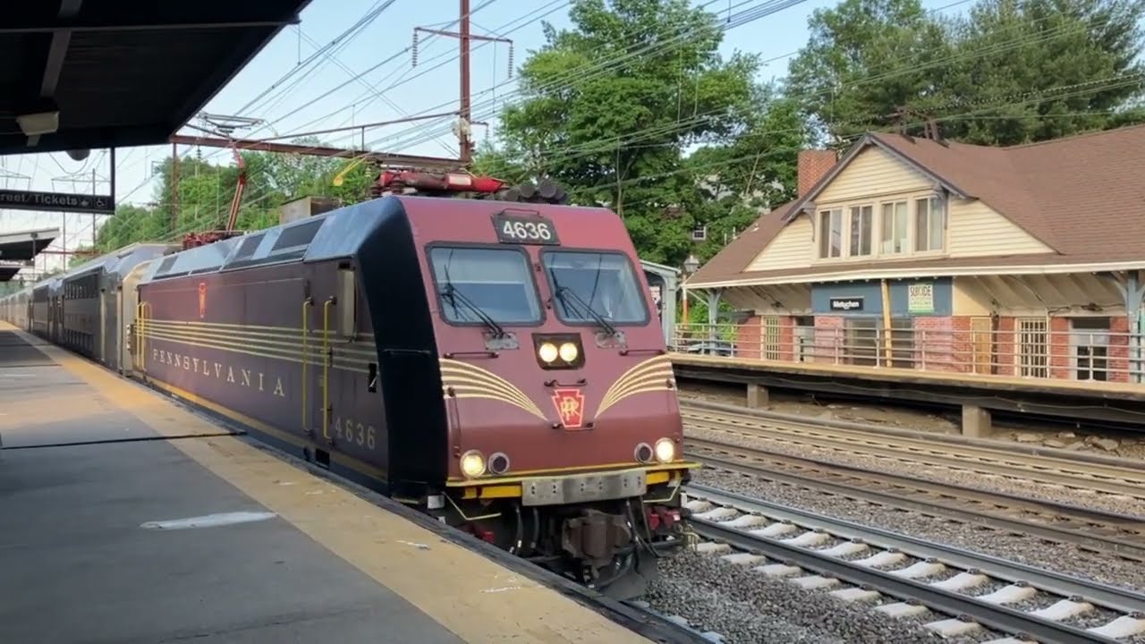 NJ Transit Trains in Metuchen W/ PRR Heritage Unit! - May 2024