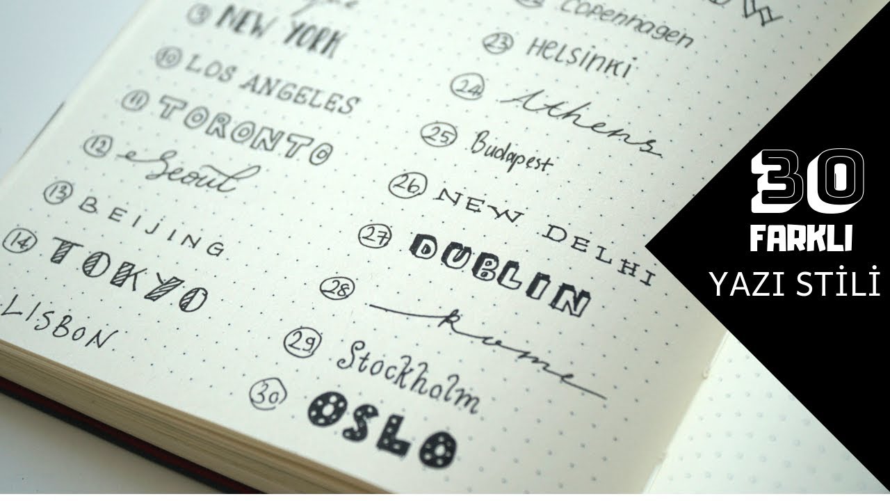 30 Farklı Yazı Yazma Şekli! | 30 Different Fonts!